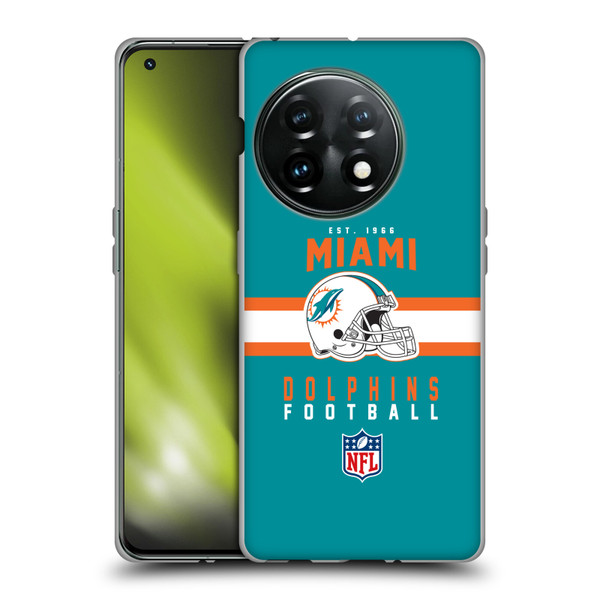 NFL Miami Dolphins Graphics Helmet Typography Soft Gel Case for OnePlus 11 5G