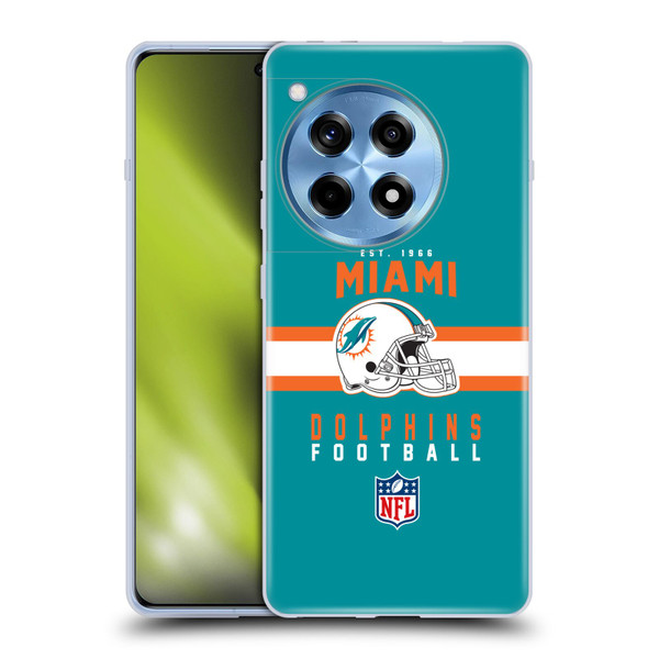 NFL Miami Dolphins Graphics Helmet Typography Soft Gel Case for OnePlus 12R