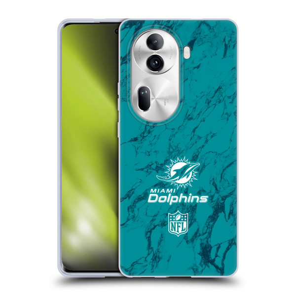 NFL Miami Dolphins Graphics Coloured Marble Soft Gel Case for OPPO Reno11 Pro