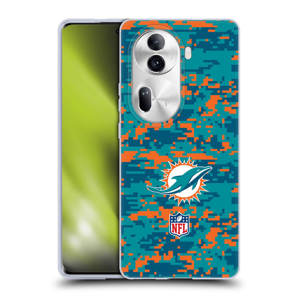NFL Miami Dolphins Graphics Digital Camouflage Soft Gel Case for OPPO Reno11 Pro