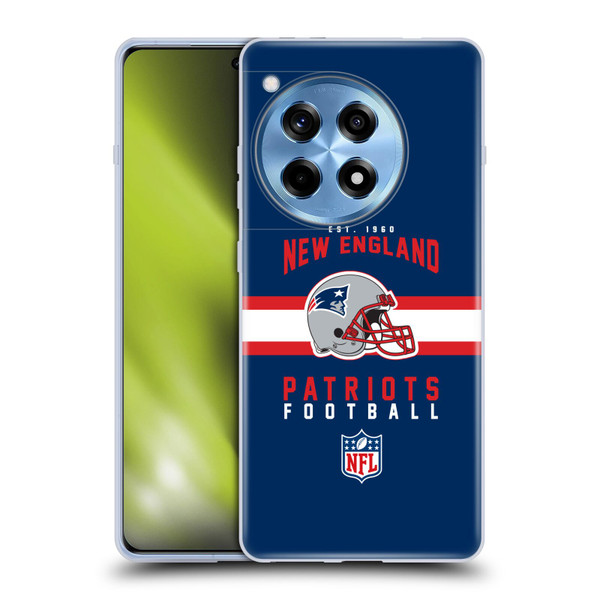 NFL New England Patriots Graphics Helmet Typography Soft Gel Case for OnePlus 12R