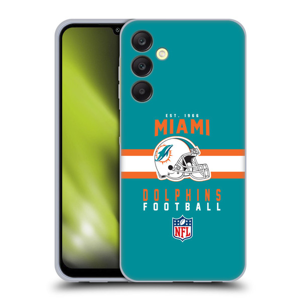 NFL Miami Dolphins Graphics Helmet Typography Soft Gel Case for Samsung Galaxy A25 5G