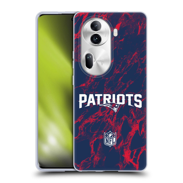 NFL New England Patriots Graphics Coloured Marble Soft Gel Case for OPPO Reno11 Pro