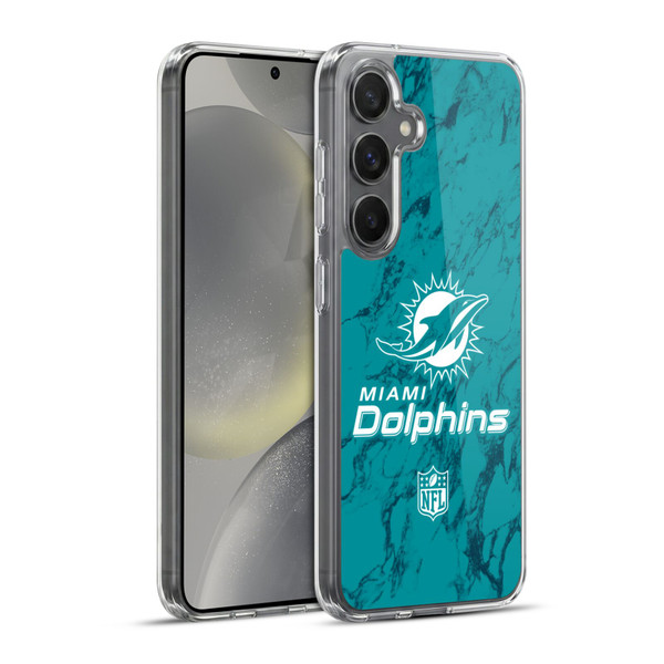 NFL Miami Dolphins Graphics Coloured Marble Soft Gel Case for Samsung Galaxy S24+ 5G & MagSafe