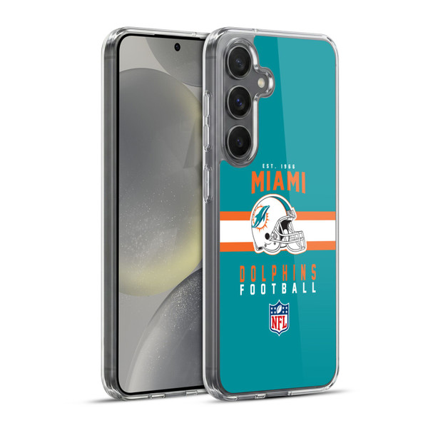 NFL Miami Dolphins Graphics Helmet Typography Soft Gel Case for Samsung Galaxy S24+ 5G & MagSafe