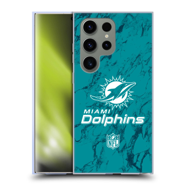 NFL Miami Dolphins Graphics Coloured Marble Soft Gel Case for Samsung Galaxy S24 Ultra 5G