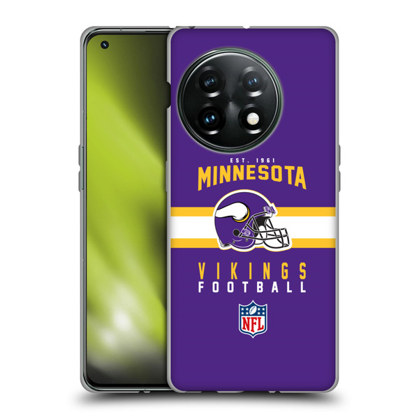 NFL Minnesota Vikings Graphics Helmet Typography Soft Gel Case for OnePlus 11 5G