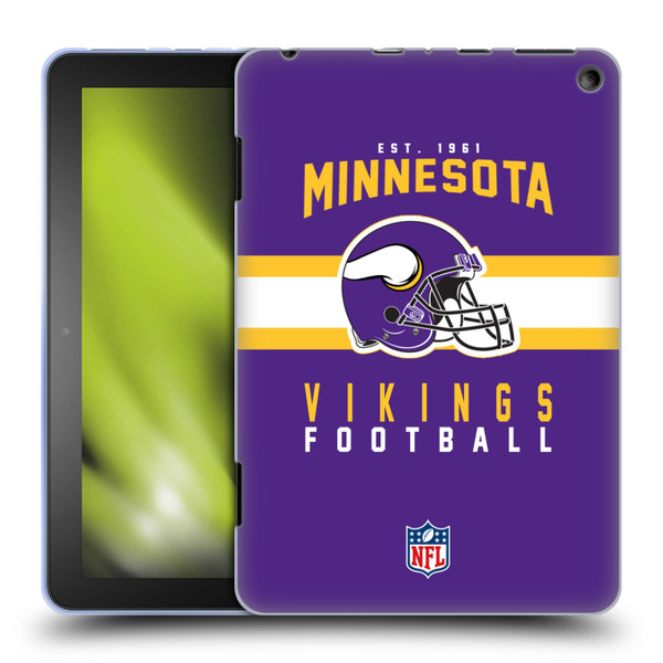 NFL Minnesota Vikings Graphics Helmet Typography Soft Gel Case for Amazon Fire HD 8/Fire HD 8 Plus 2020