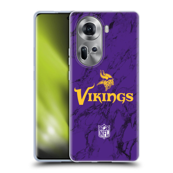 NFL Minnesota Vikings Graphics Coloured Marble Soft Gel Case for OPPO Reno11