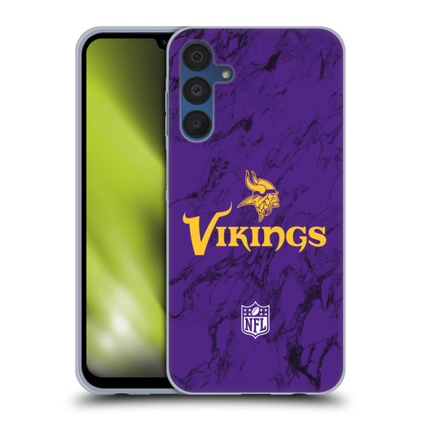 NFL Minnesota Vikings Graphics Coloured Marble Soft Gel Case for Samsung Galaxy A15