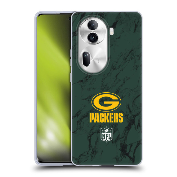 NFL Green Bay Packers Graphics Coloured Marble Soft Gel Case for OPPO Reno11 Pro