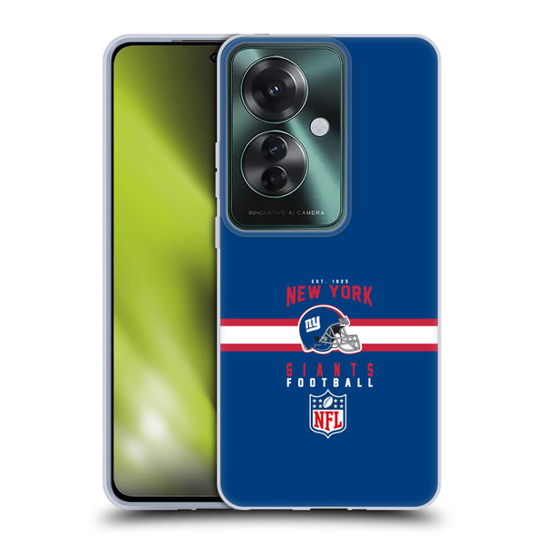 NFL New York Giants Graphics Helmet Typography Soft Gel Case for OPPO Reno11 F 5G / F25 Pro 5G