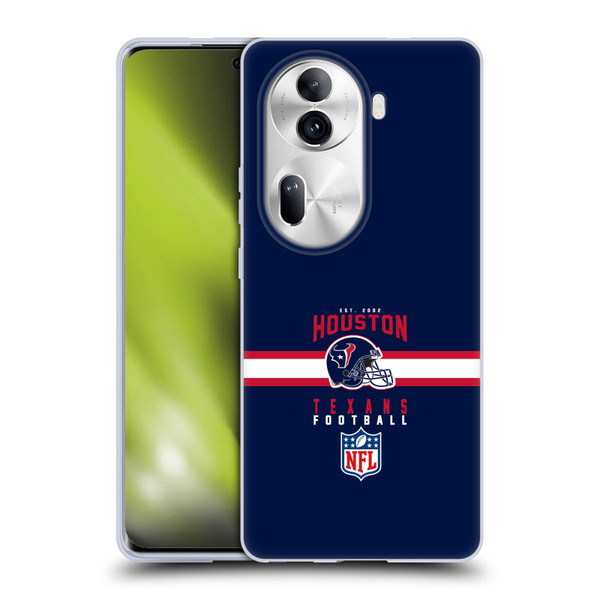 NFL Houston Texans Graphics Helmet Typography Soft Gel Case for OPPO Reno11 Pro