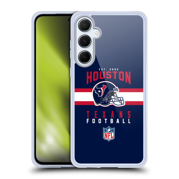 NFL Houston Texans Graphics Helmet Typography Soft Gel Case for Samsung Galaxy A55 5G