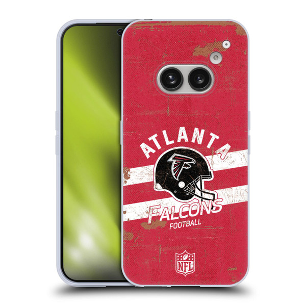 NFL Atlanta Falcons Logo Art Helmet Distressed Soft Gel Case for Nothing Phone (2a)