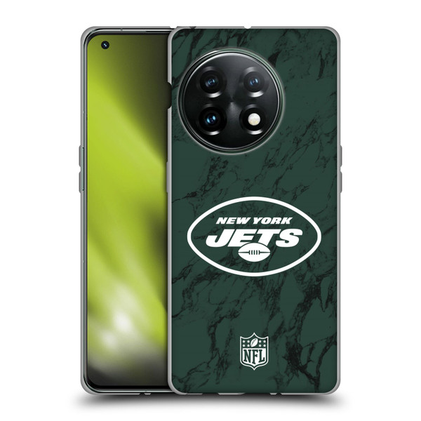 NFL New York Jets Graphics Coloured Marble Soft Gel Case for OnePlus 11 5G