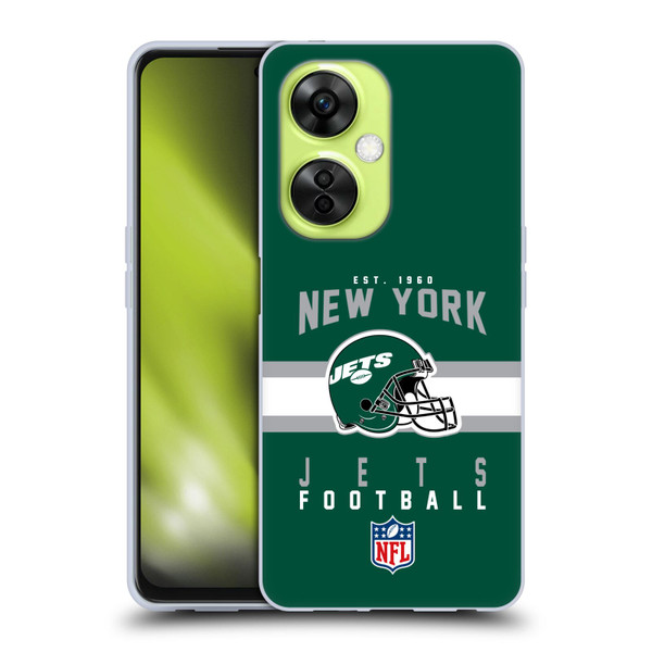 NFL New York Jets Graphics Helmet Typography Soft Gel Case for OnePlus Nord CE 3 Lite 5G