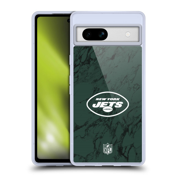 NFL New York Jets Graphics Coloured Marble Soft Gel Case for Google Pixel 7a