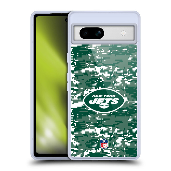 NFL New York Jets Graphics Digital Camouflage Soft Gel Case for Google Pixel 7a