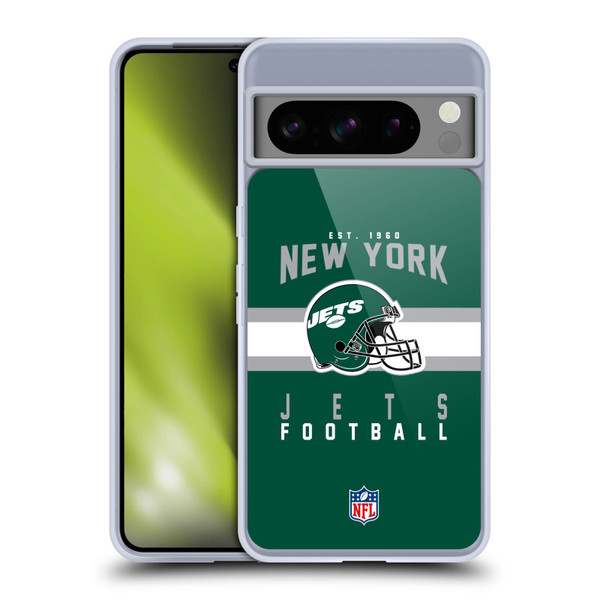 NFL New York Jets Graphics Helmet Typography Soft Gel Case for Google Pixel 8 Pro