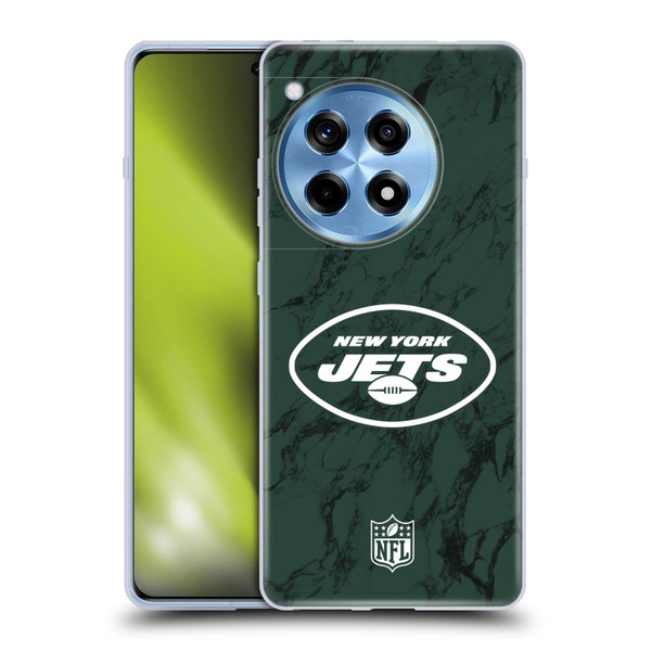 NFL New York Jets Graphics Coloured Marble Soft Gel Case for OnePlus 12R