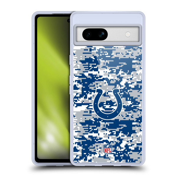 NFL Indianapolis Colts Graphics Digital Camouflage Soft Gel Case for Google Pixel 7a