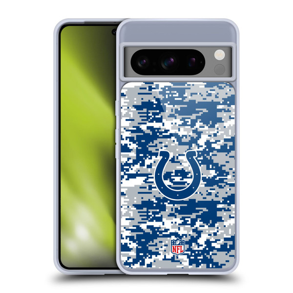 NFL Indianapolis Colts Graphics Digital Camouflage Soft Gel Case for Google Pixel 8 Pro