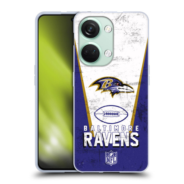 NFL Baltimore Ravens Logo Art Banner Soft Gel Case for OnePlus Nord 3 5G