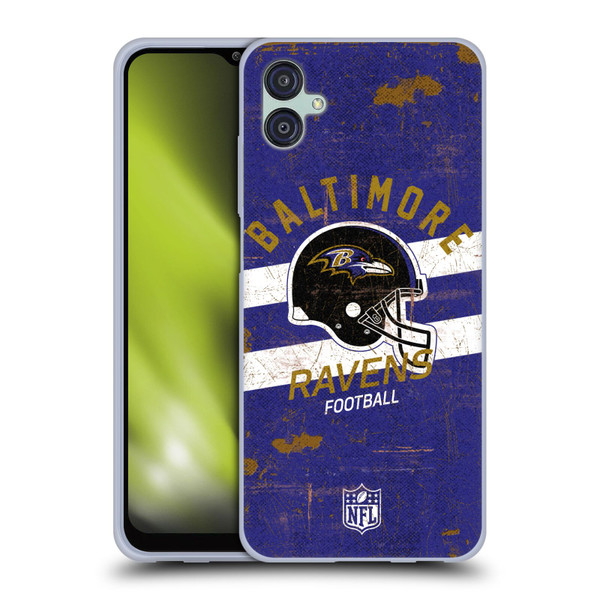 NFL Baltimore Ravens Logo Art Helmet Distressed Soft Gel Case for Samsung Galaxy M04 5G / A04e