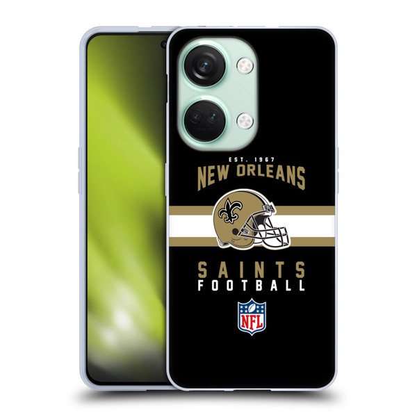 NFL New Orleans Saints Graphics Helmet Typography Soft Gel Case for OnePlus Nord 3 5G