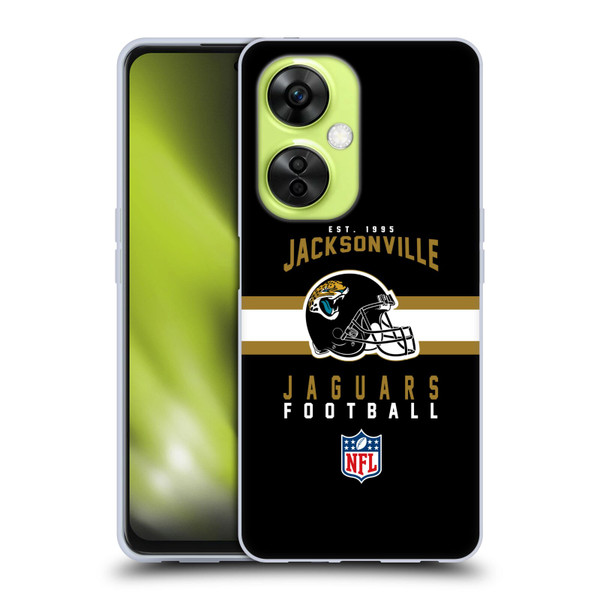 NFL Jacksonville Jaguars Graphics Helmet Typography Soft Gel Case for OnePlus Nord CE 3 Lite 5G