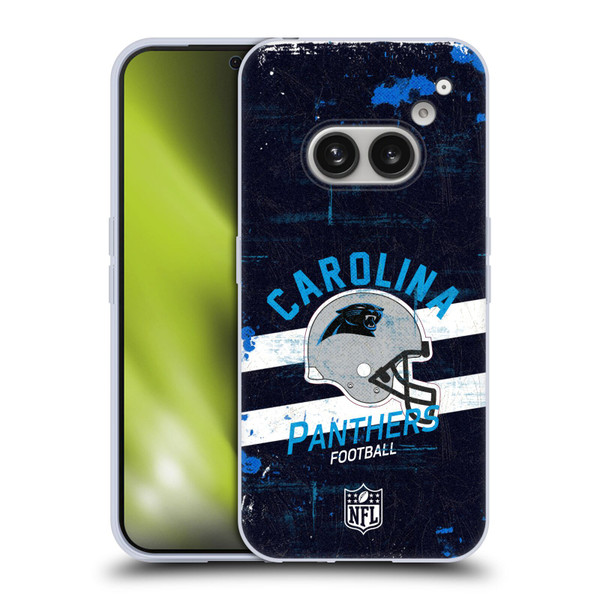 NFL Carolina Panthers Logo Art Helmet Distressed Soft Gel Case for Nothing Phone (2a)