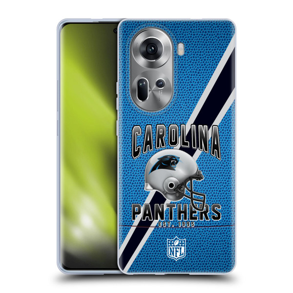 NFL Carolina Panthers Logo Art Football Stripes Soft Gel Case for OPPO Reno11