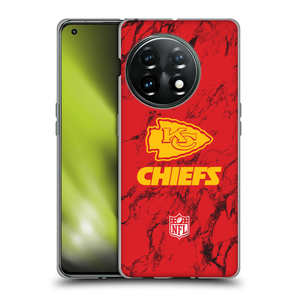 NFL Kansas City Chiefs Graphics Coloured Marble Soft Gel Case for OnePlus 11 5G
