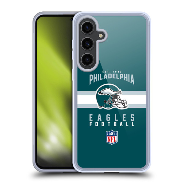 NFL Philadelphia Eagles Graphics Helmet Typography Soft Gel Case for Samsung Galaxy S24+ 5G