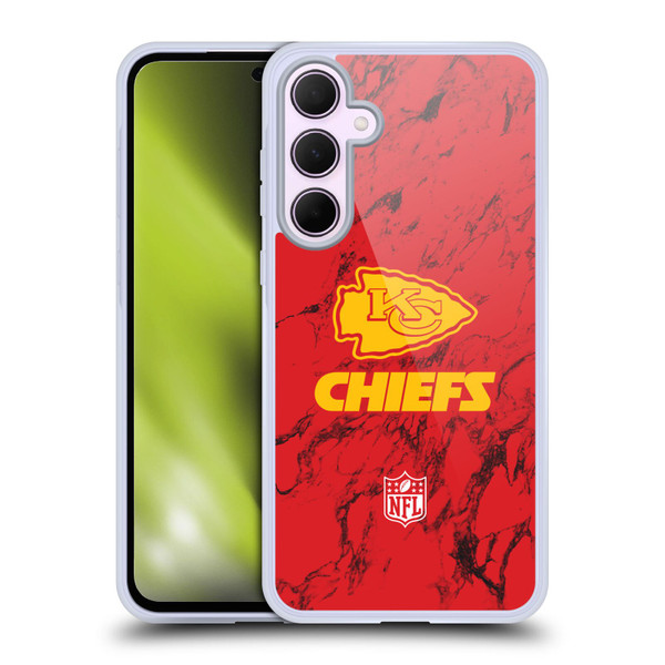 NFL Kansas City Chiefs Graphics Coloured Marble Soft Gel Case for Samsung Galaxy A35 5G