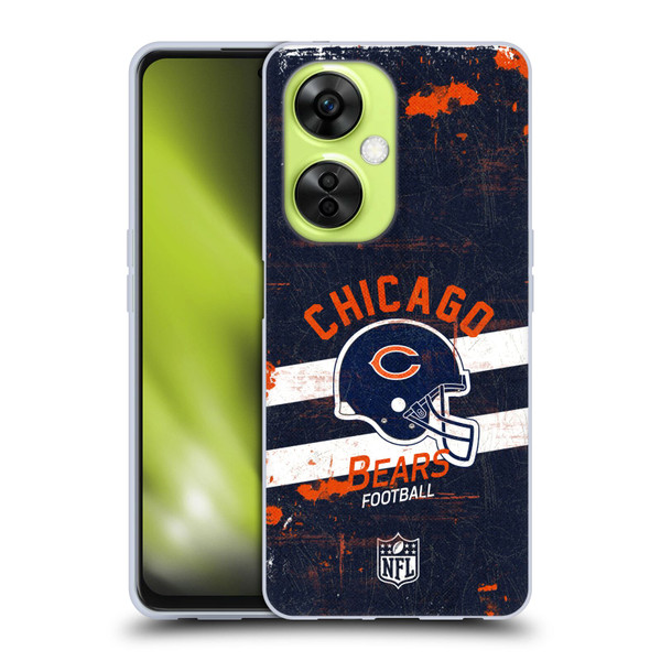 NFL Chicago Bears Logo Art Helmet Distressed Soft Gel Case for OnePlus Nord CE 3 Lite 5G