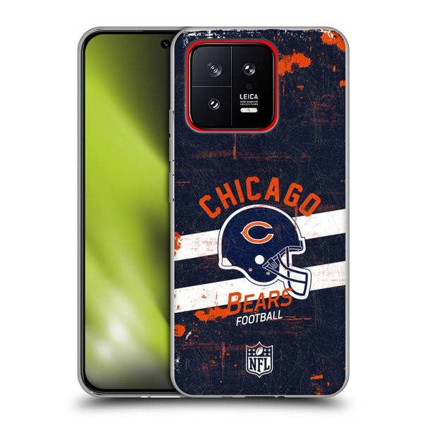 NFL Chicago Bears Logo Art Helmet Distressed Soft Gel Case for Xiaomi 13 5G