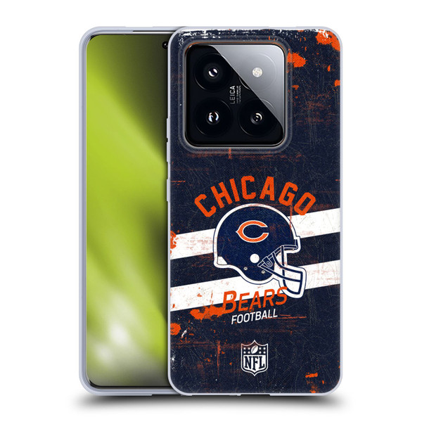NFL Chicago Bears Logo Art Helmet Distressed Soft Gel Case for Xiaomi 14 Pro