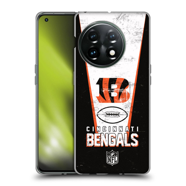 NFL Cincinnati Bengals Logo Art Banner Soft Gel Case for OnePlus 11 5G