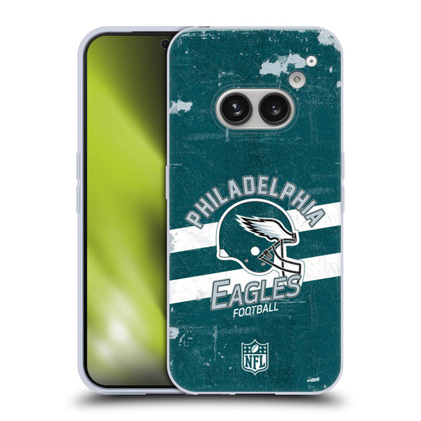 NFL Philadelphia Eagles Logo Art Helmet Distressed Soft Gel Case for Nothing Phone (2a)