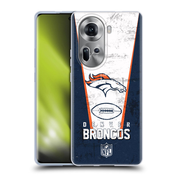 NFL Denver Broncos Logo Art Banner Soft Gel Case for OPPO Reno11