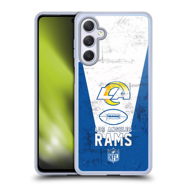 NFL Los Angeles Rams Logo Art Banner 100th Soft Gel Case for Samsung Galaxy M54 5G