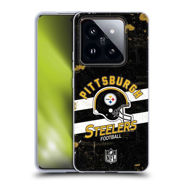 NFL Pittsburgh Steelers Logo Art Helmet Distressed Soft Gel Case for Xiaomi 14 Pro