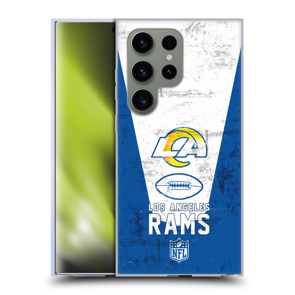 NFL Los Angeles Rams Logo Art Banner 100th Soft Gel Case for Samsung Galaxy S24 Ultra 5G