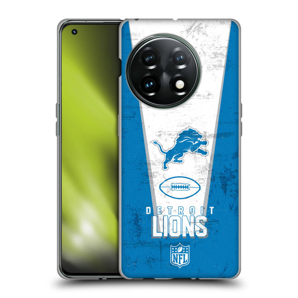 NFL Detroit Lions Logo Art Banner Soft Gel Case for OnePlus 11 5G