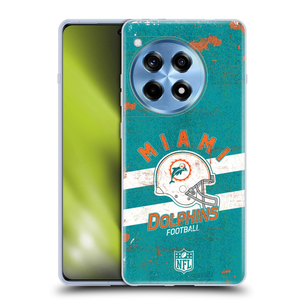 NFL Miami Dolphins Logo Art Helmet Distressed Soft Gel Case for OnePlus 12R