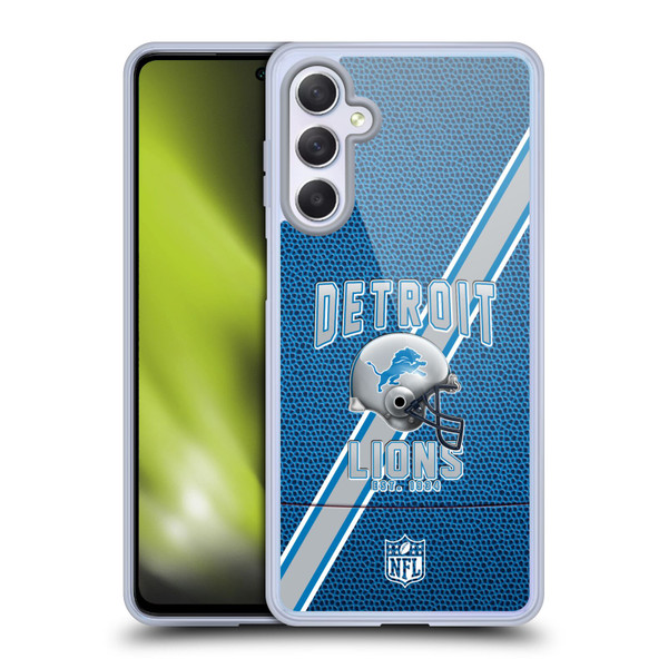 NFL Detroit Lions Logo Art Football Stripes Soft Gel Case for Samsung Galaxy M54 5G