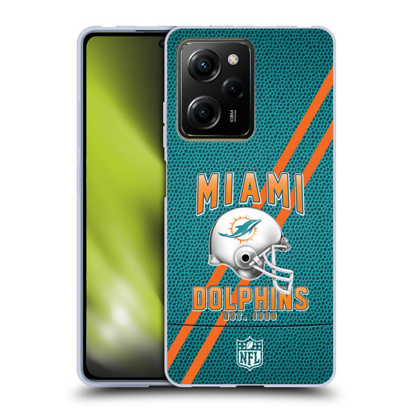 NFL Miami Dolphins Logo Art Football Stripes Soft Gel Case for Xiaomi Redmi Note 12 Pro 5G