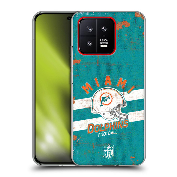 NFL Miami Dolphins Logo Art Helmet Distressed Soft Gel Case for Xiaomi 13 5G